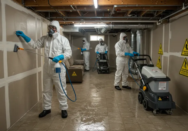 Basement Moisture Removal and Structural Drying process in Desert View Highlands, CA